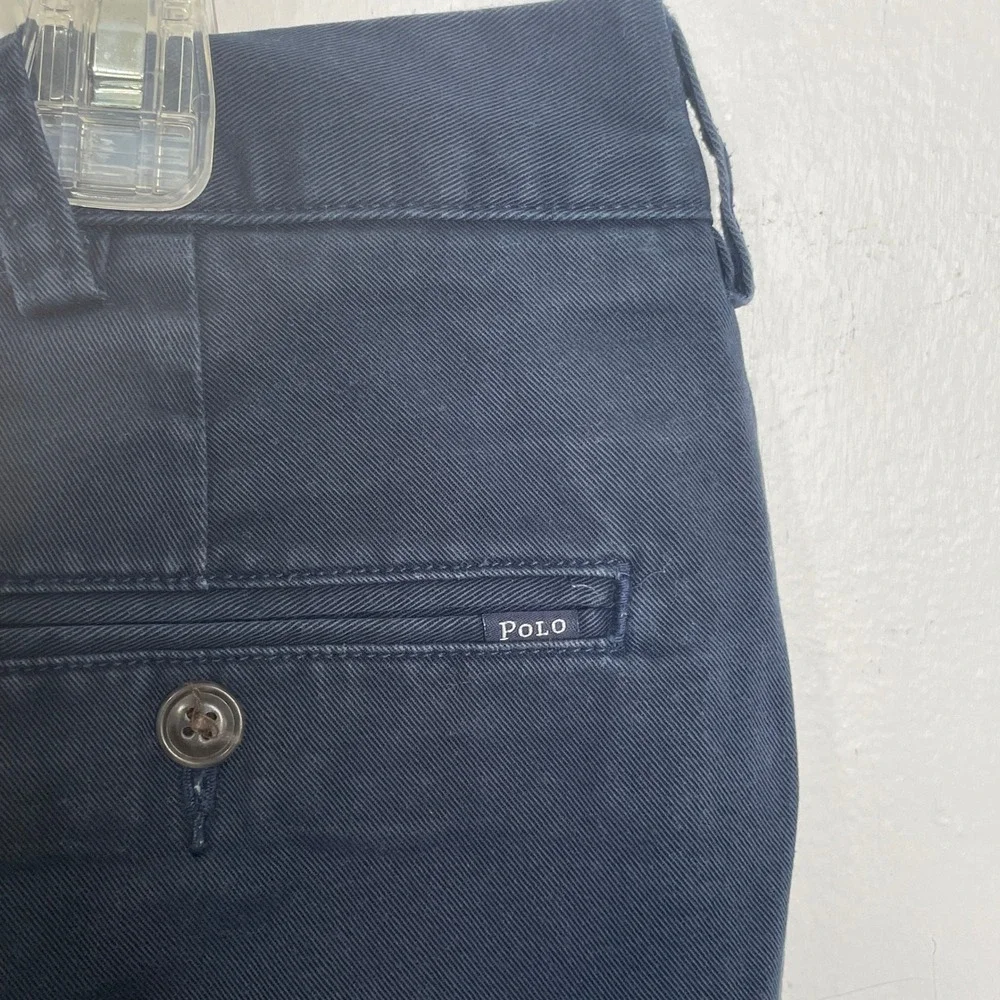 Polo Ralph Lauren Mens Navy Blue Classic Fit Pleated Chino‎ Shorts Size 35